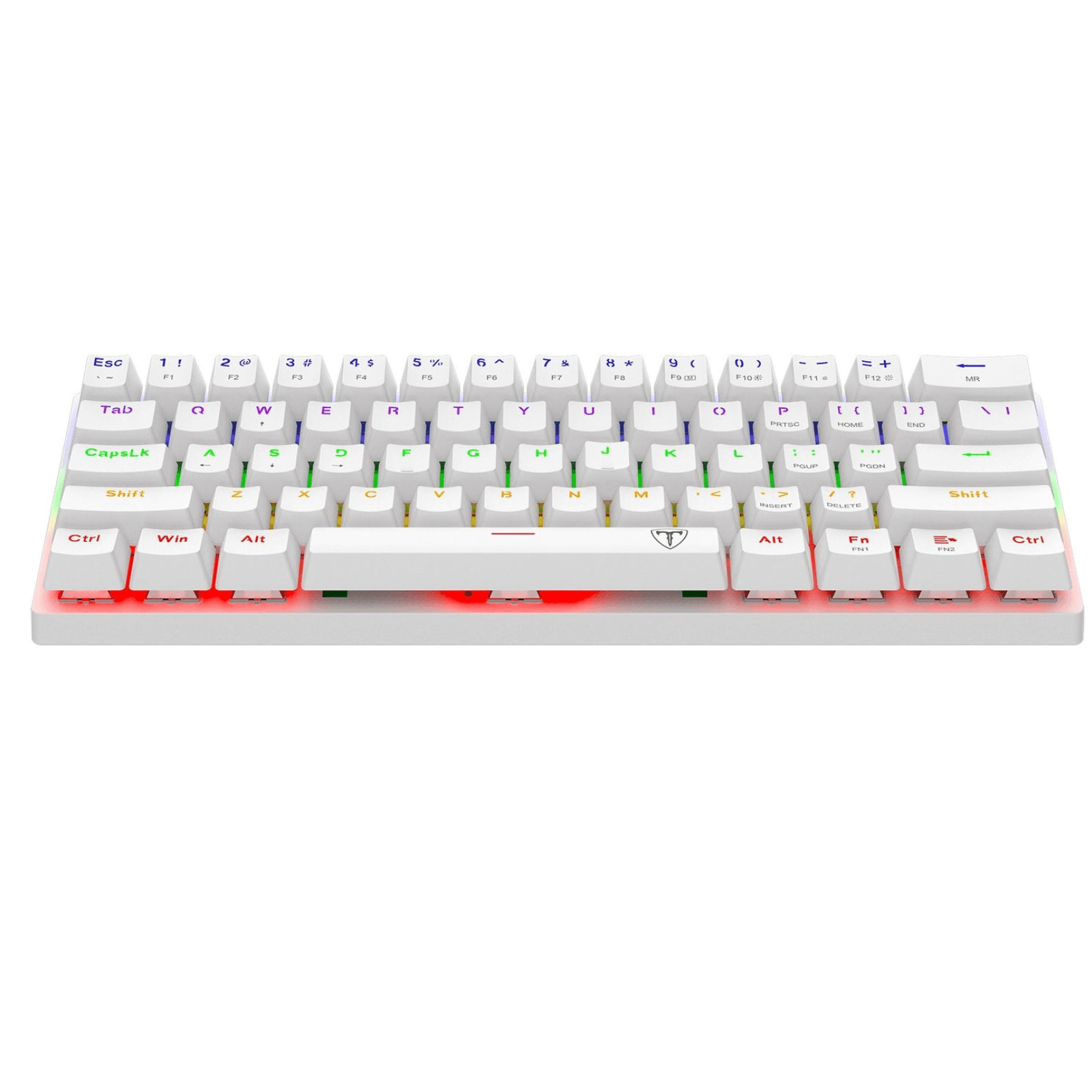 Imagen 2 del producto Teclado gamer alámbrico T-Dagger, mecánico, idioma español, arena rainbow, switch marrón, blanco