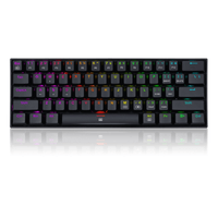 Teclado gamer alámbrico Redragon Spdragonborn, conexión USB Tipo-C desmontable, mecánico, idioma español, RGB, switch rojo, negro