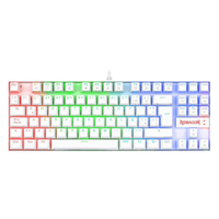 Teclado gamer alámbrico Redragon Kumara, conexión USB, mecánico, idioma español, switch rojo, blanco