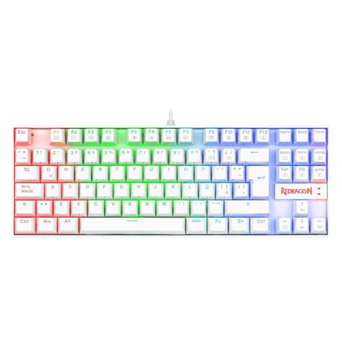 Teclado Redragon Kumara, mecánico, switch rojo, blanco - K552W-KR