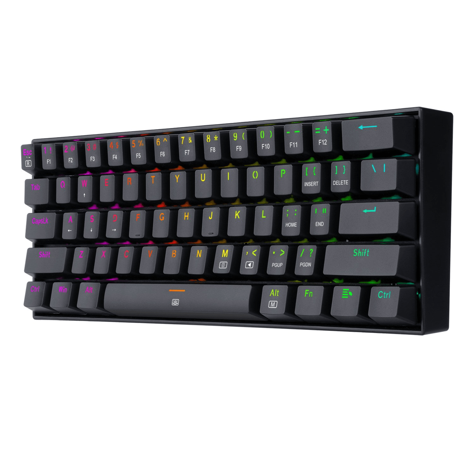 Imagen 2 del producto Teclado gamer alámbrico Redragon Spdragonborn, conexión USB Tipo-C desmontable, mecánico, idioma español, RGB, switch rojo, negro