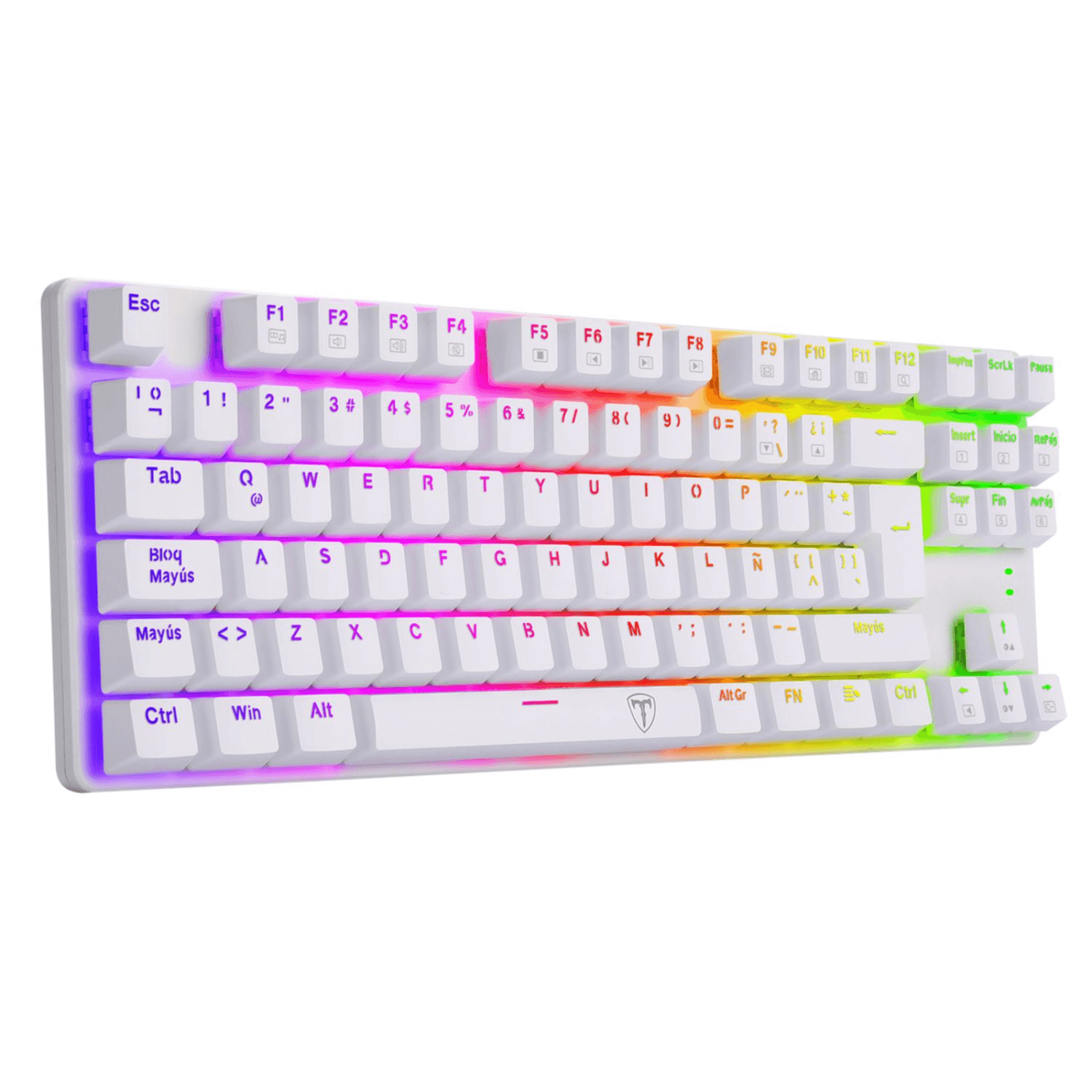Imagen 2 del producto Teclado gamer alámbrico T-Dagger Bora RGB, conexión USB, mecánico, idioma español, RGB, switch rojo, blanco