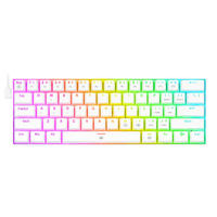Teclado gamer alámbrico Redragon K630W RGB-BR Dragonborn, conexión USB Tipo-C, mecánico, idioma español, RGB, switch marrón, blanco