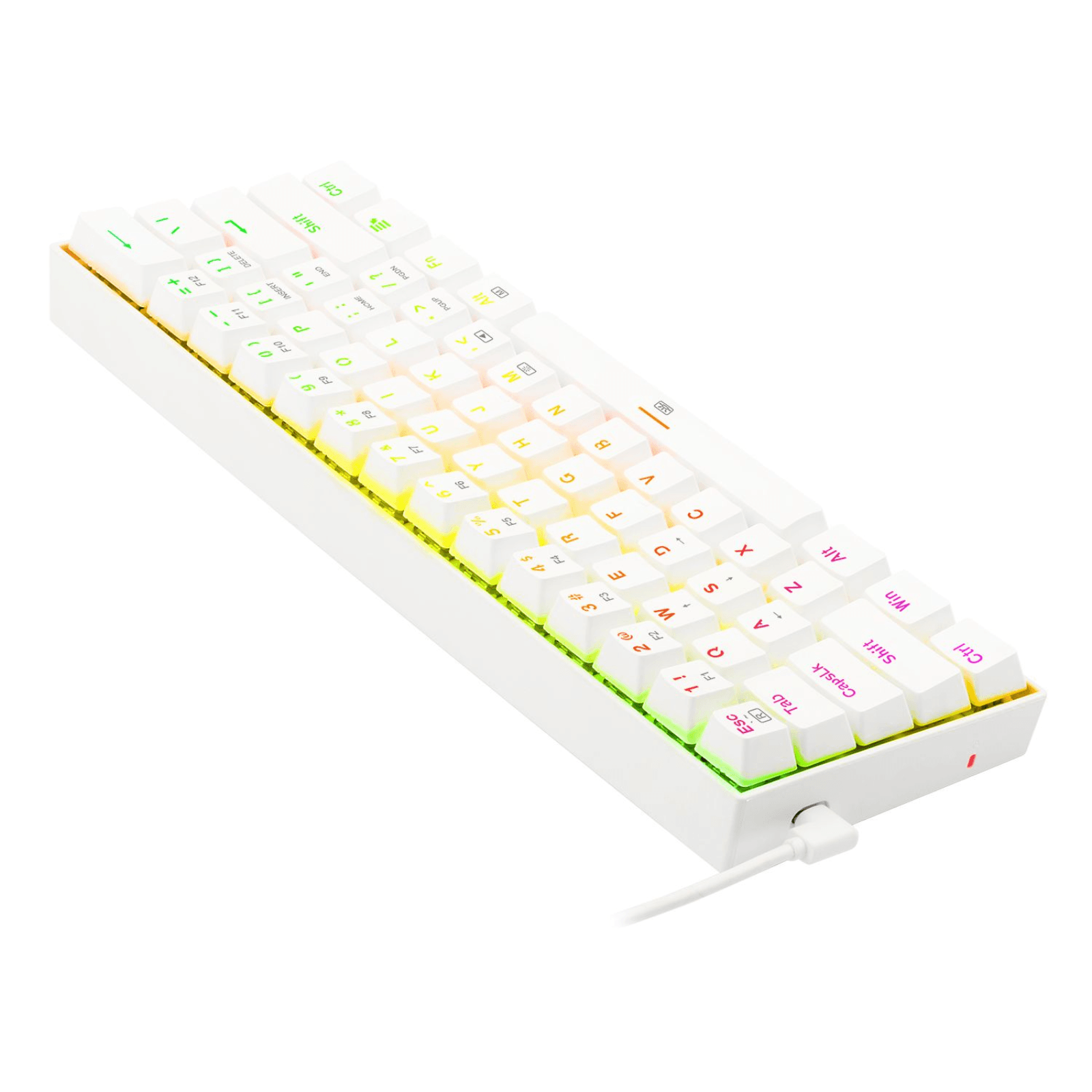 Imagen 2 del producto Teclado gamer alámbrico Redragon K630W RGB-BR Dragonborn, conexión USB Tipo-C, mecánico, idioma español, RGB, switch marrón, blanco