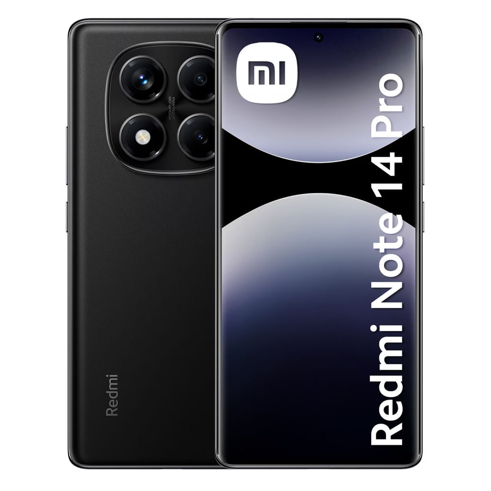 Celular Xiaomi Redmi Note 14 Pro 4G 256GB, 8GB RAM, cámara principal 200MP + 8MP + 2MP, frontal 32MP, 6.67'', negro