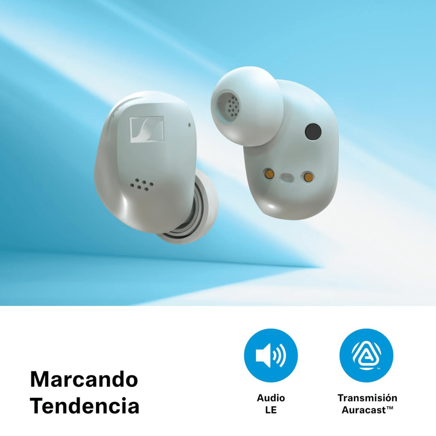 Imagen 2 del producto Audífonos bluetooth True Wireless Sennheiser Accentum resistente al agua IP54, duración máx. 28 horas con estuche de carga, cancelación de ruido, azul