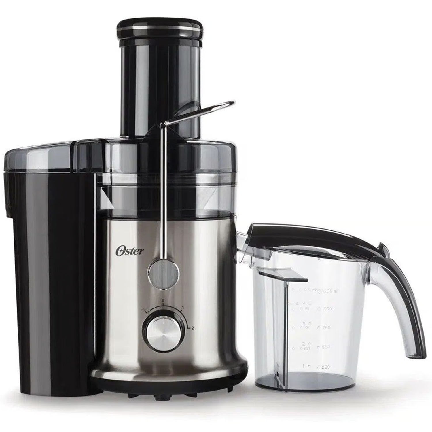 Imagen 1 del producto Extractor de jugos Oster FPSTJE320S 600W, 1.25 litros, 2 velocidades + pulso, acero, plata