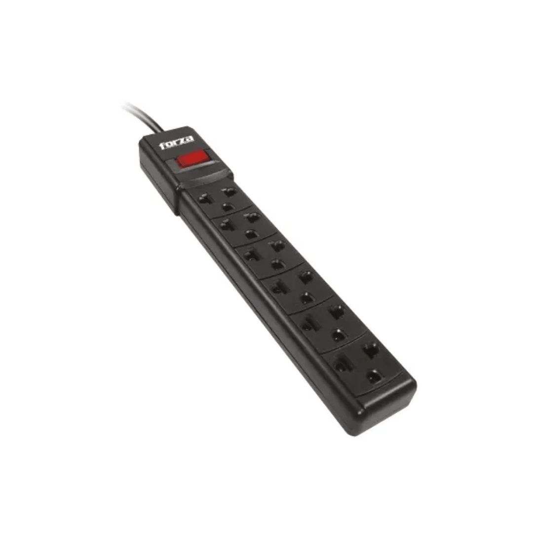 Imagen 2 del producto Regleta Forza, 6 tomas, indicador led, negro - FZ-FPS-001B