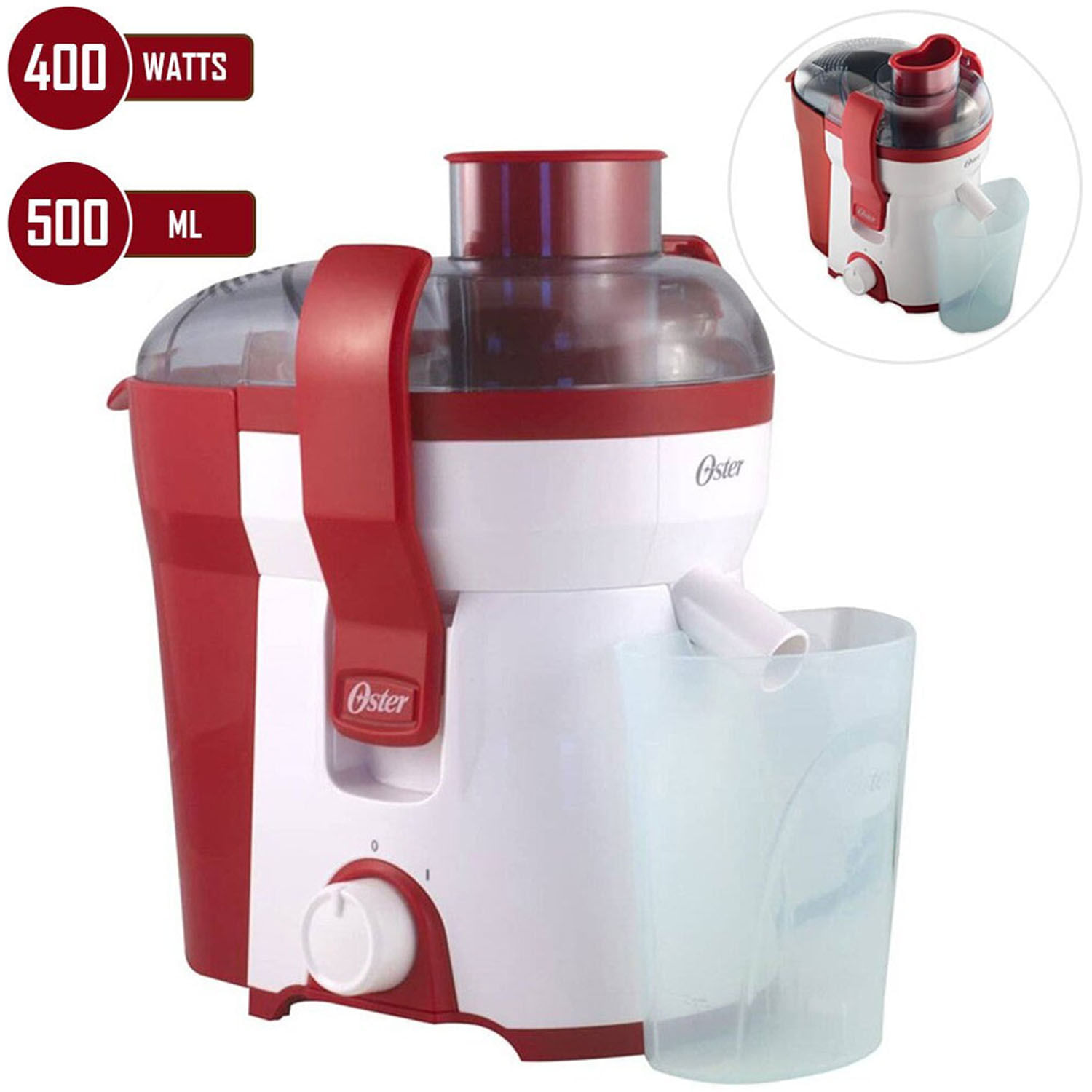 Imagen 2 del producto Extractor de jugos Oster, FPSTJE316R, 400W, todo tipo de jugos