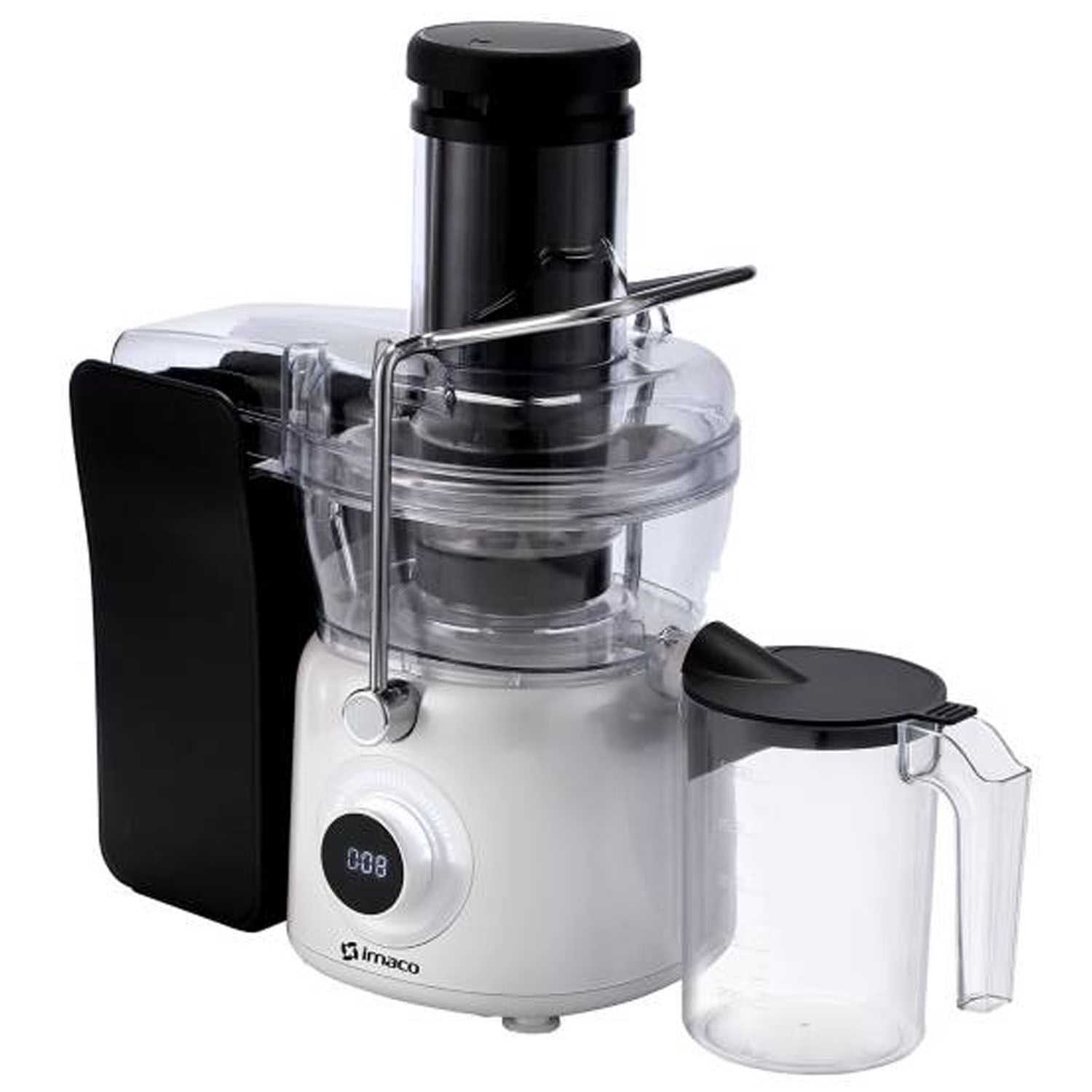 Imagen 1 del producto Extractor de jugos IMACO JE1084 1000W, capacidad 1 litro, pantalla táctil, blanco
