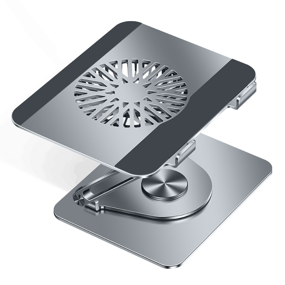 Imagen 2 del producto Cooler para laptop Coolbox Teraware máx. 17"" con soporte, rotatorio, iluminación RGB, plateado