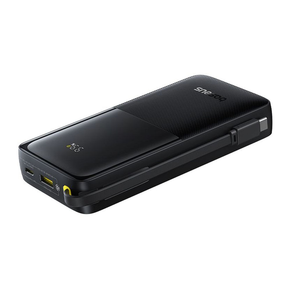 Imagen 1 del producto Batería externa Baseus Bipow 2 10000 mAh, 20W, cable USB Tipo-C integrado, negro