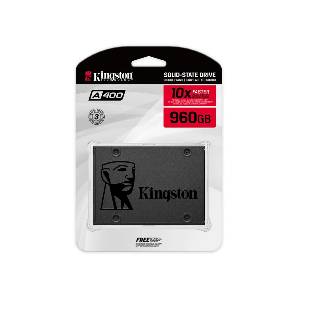 Disco solido Kingston SSD, 960GB, A400, SATA3, 2.5, negro