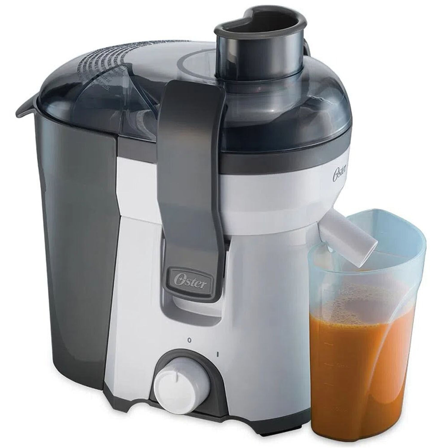 Extractor de jugos Oster FPSTJE316W 400W, capacidad 500 ml, 1 velocidad, blanco y plateado