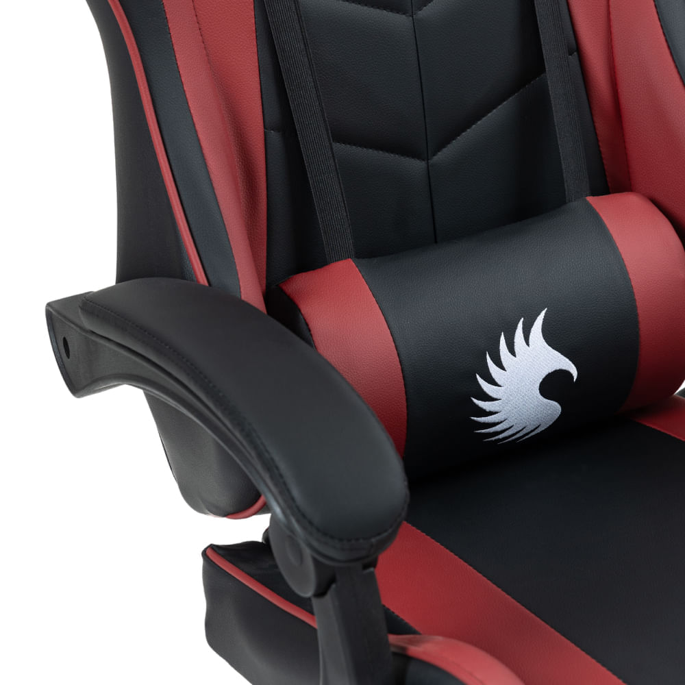 Imagen 2 del producto Silla gamer ergonómica Dreizt Shine Series, con reposapiés, reclinable, rojo jam