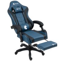 Silla gamer ergonómica Dreizt Shine Series, con reposapiés, reclinable, azul índigo