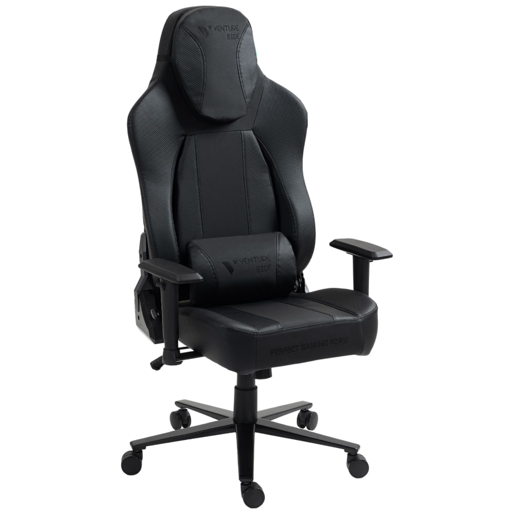Silla Gamer Venture Side Elite Premium, reclinable con posapies gas fift clase 4, negro
