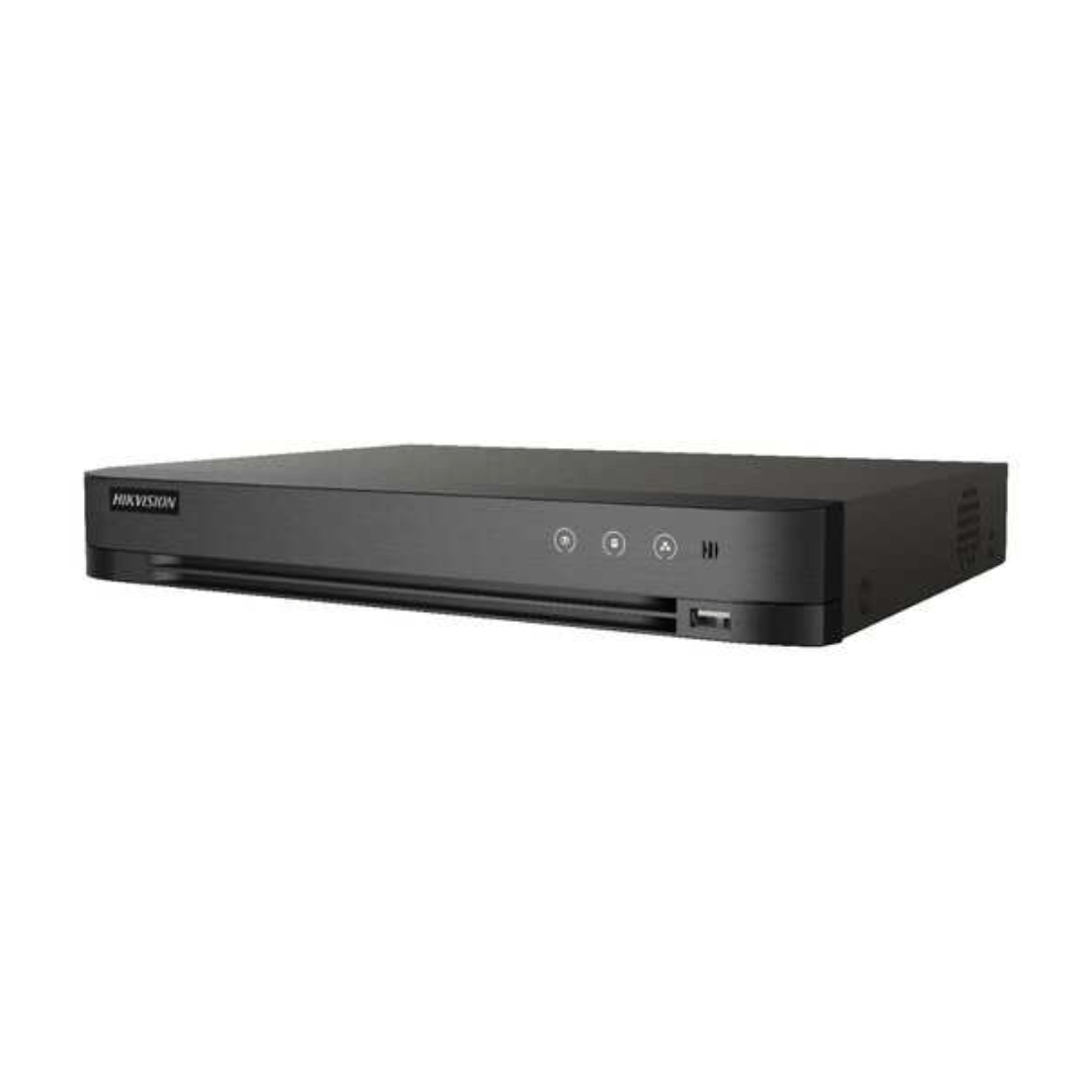 DVR Hikvision HK-iDS7204HQHI-M1/XT AcuSense de 4 canales, 1080p, 1U, negro