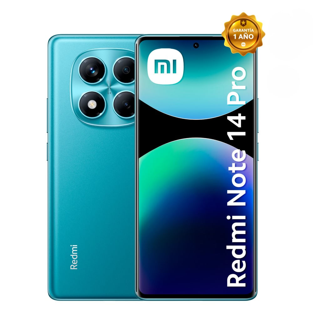 Celular Xiaomi Redmi Note 14 Pro 4G 256GB, 8GB ram, cámara principal 200MP, cámara frontal 32MP, 6.67", azul