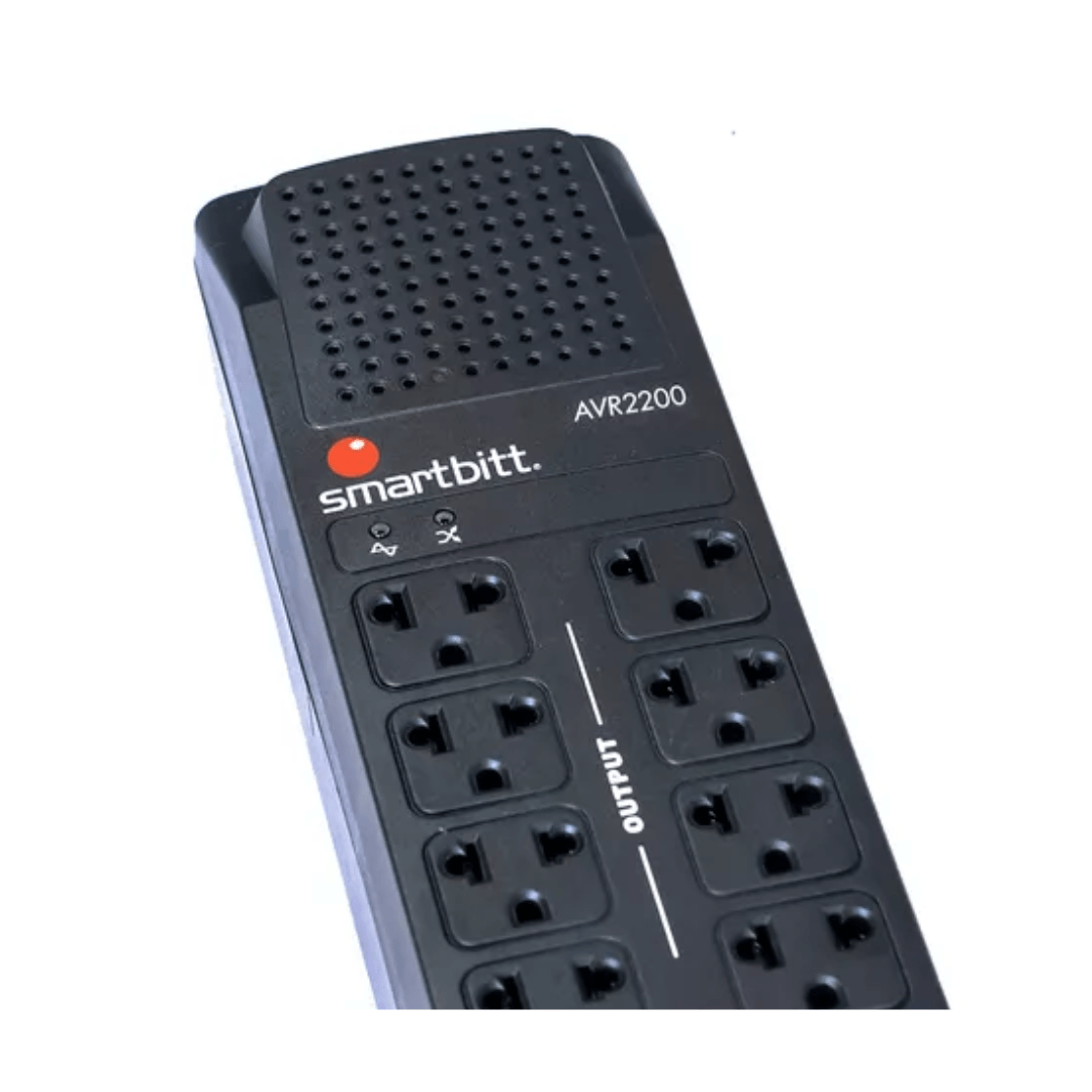 Imagen 2 del producto Estabilizador Smartbitt, SBAVR2202, 8 tomas, 2200 VA, 1100W, negro