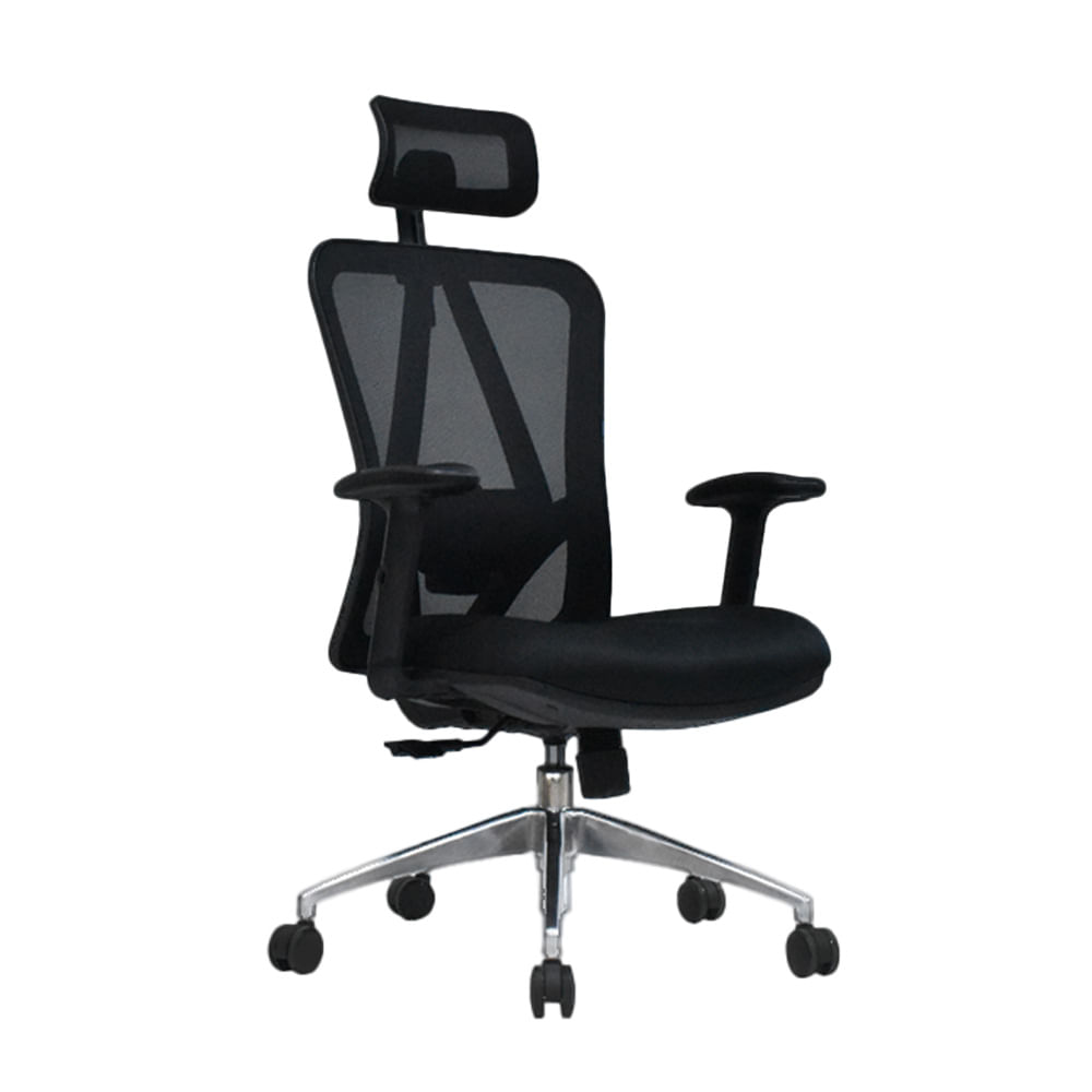 Silla de oficina ergonómica Levi presidente, reclinable, negro