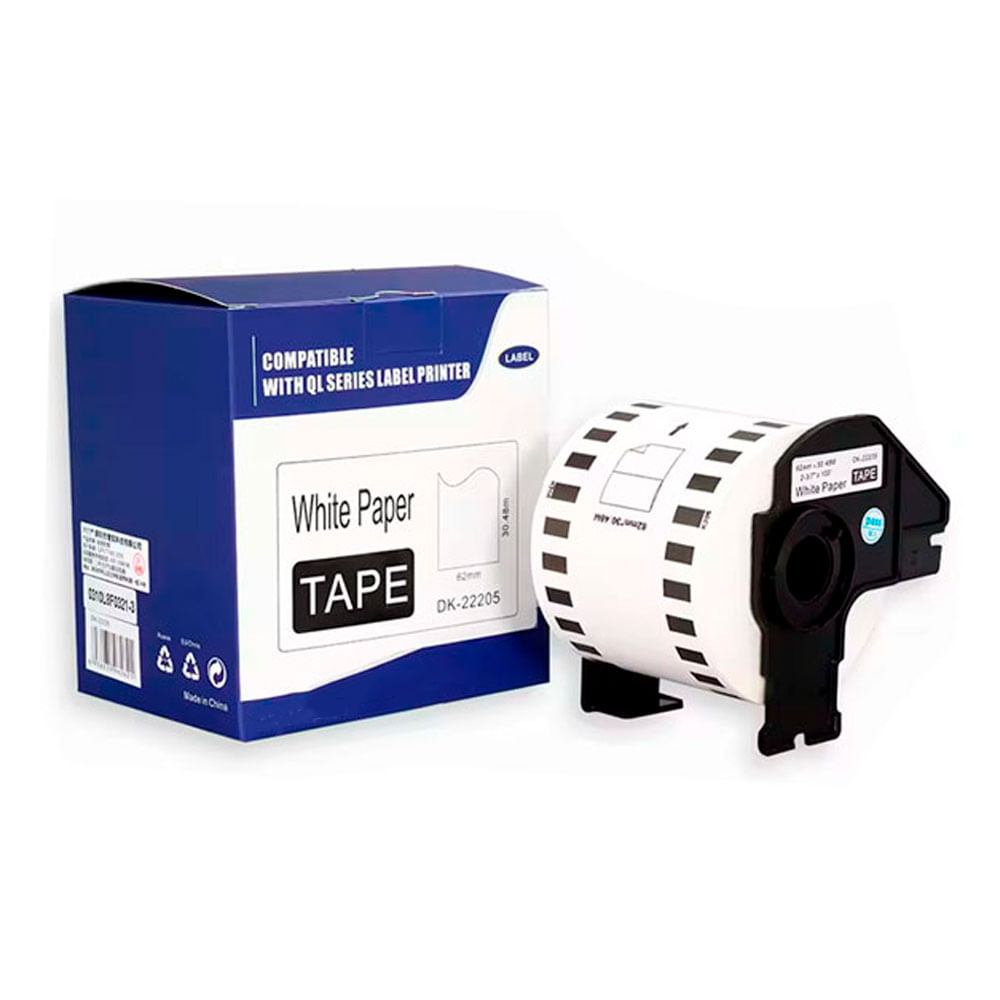 Imagen 2 del producto Etiquetas compatible con brother, rollo continuo DK-22205, 62mm x 30.4 mts DK-2205