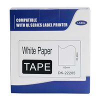 Etiquetas compatible con brother, rollo continuo DK-22205, 62mm x 30.4 mts DK-2205