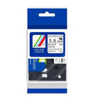Cinta termocontraíble compatible Brother Hse-211(5.8mm x 1.5m) Hs2-211, letras negras sobre fondo blanco