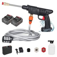 Hidrolavadora Lantum 128V, doble batería, potencia, portabilidad en limpieza, negro
