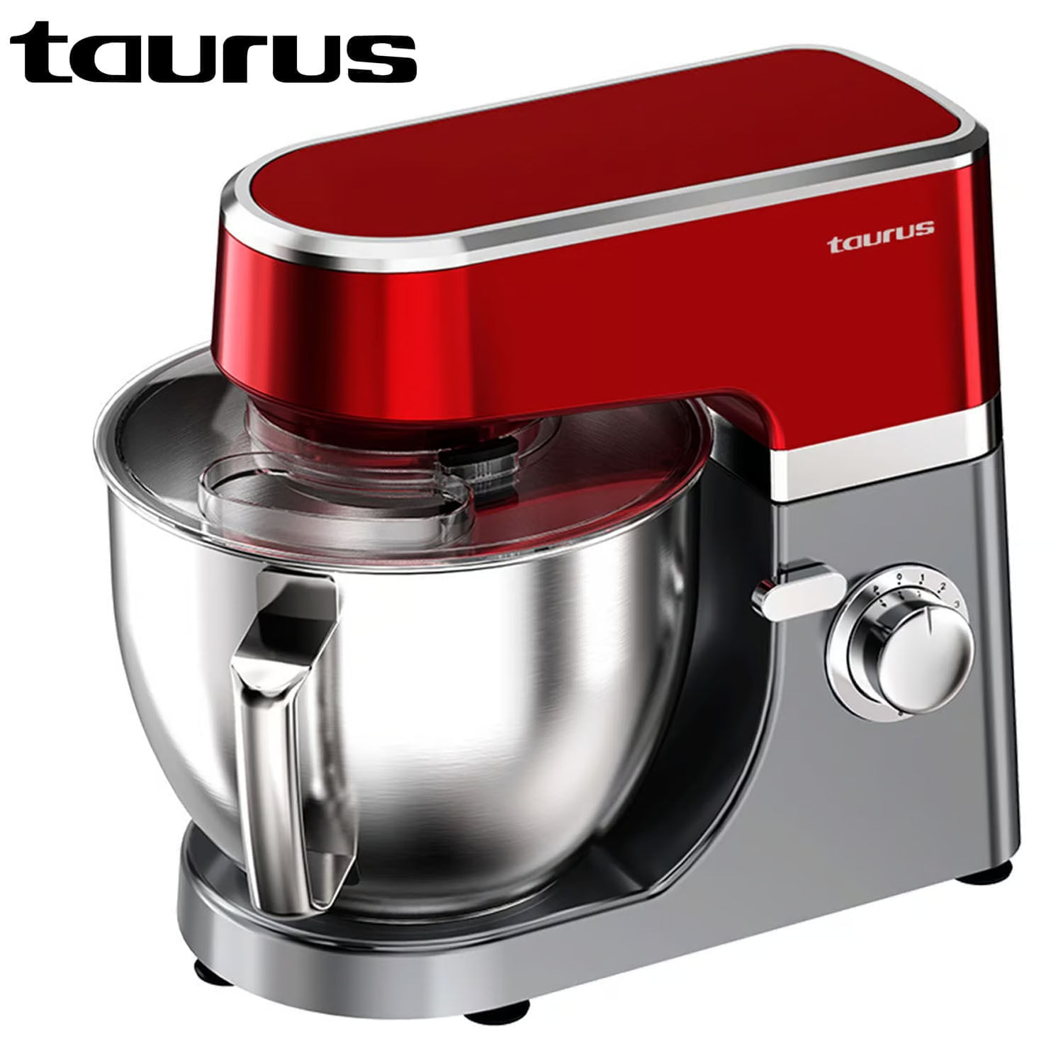 Imagen 2 del producto Batidora de pedestal Taurus BP53L 1000w, 8 velocidades, tazón 5.3 litros, acero inoxidable, rojo