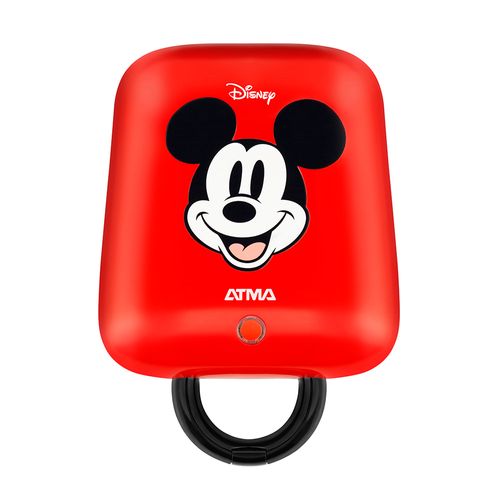 Waflera sandwichera Atma Disney WS027PE 700w, capacidad 1 pan, antiadherente, rojo