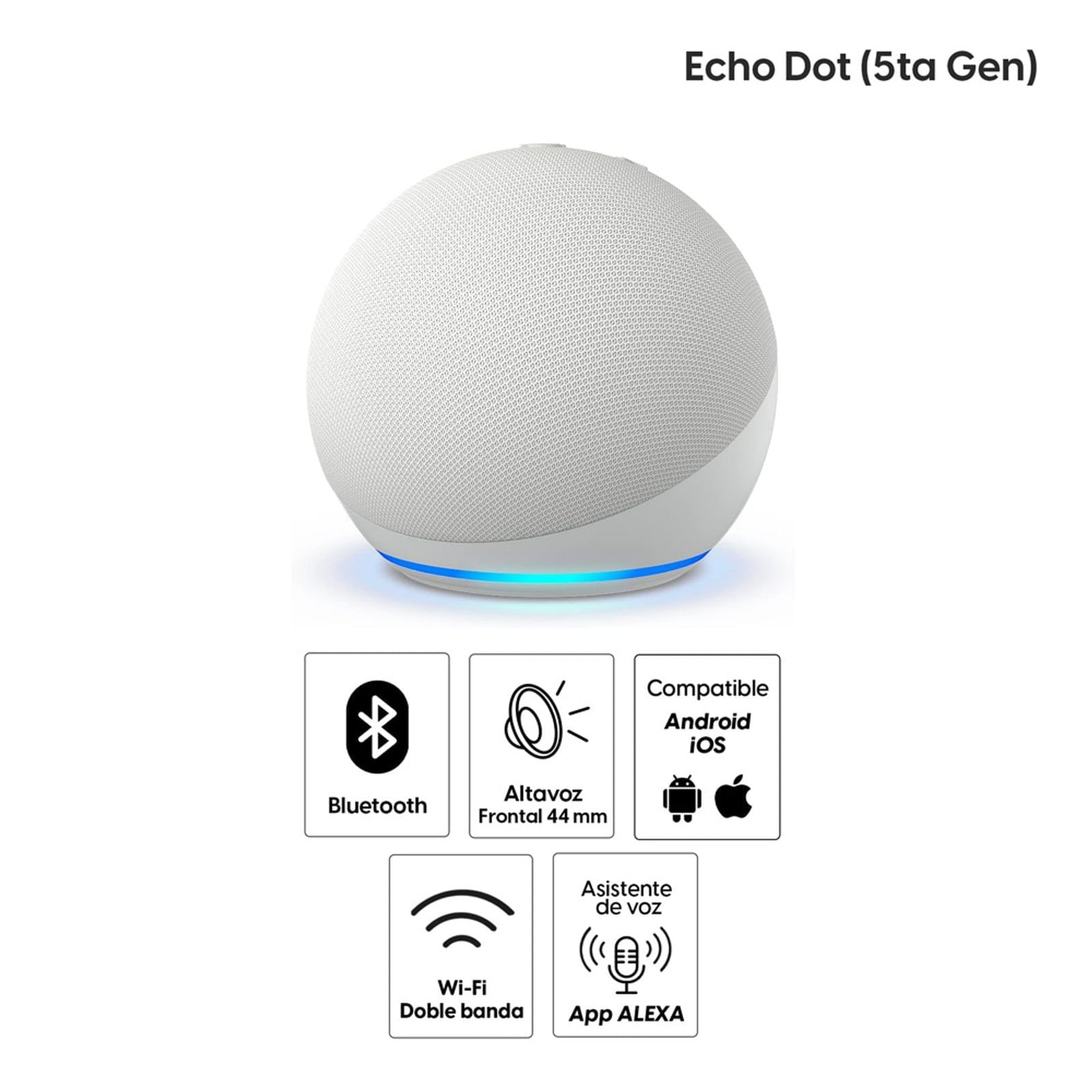 Imagen 2 del producto Combo: Parlante inteligente Amazon Echo Dot 5ta generación, control Alexa, blanco + Convertidor a smart TV Amazon Fire TV Stick Full HD
