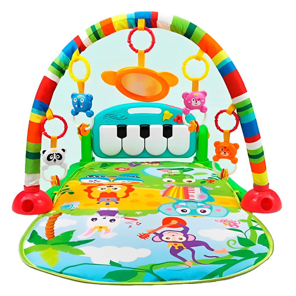 Gimnasio multifunción, con piano, 3 en 1, verde