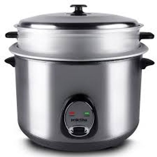 Olla arrocera Práctika 420MCS 1600w, 4.2 litros, vaporera cromada, plateado