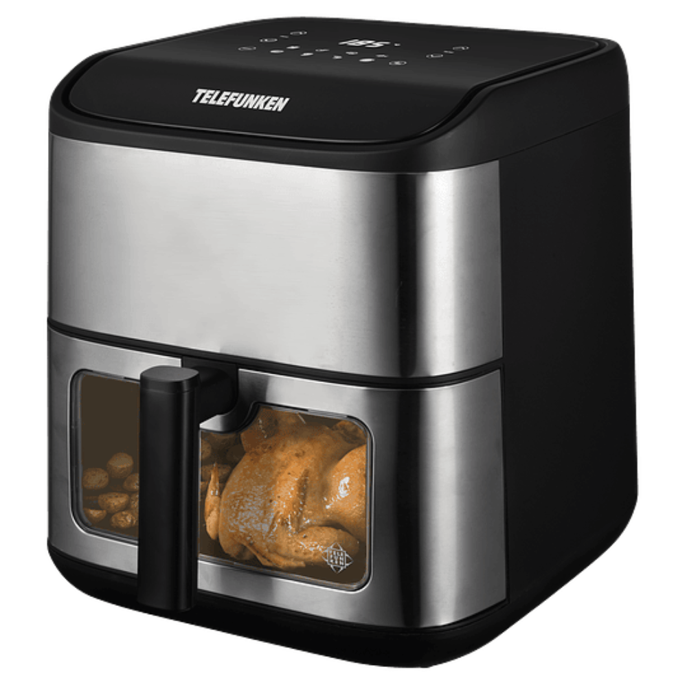 Freidora de aire Telefunken EasyFryer 9000 1800W, capacidad 9 litros, timer, panel digital, 8 programas, gris
