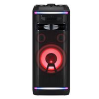 Parlante de torre bluetooth LG XBOOM OK99M, 2000W, con karaoke, e iluminación LED, negro