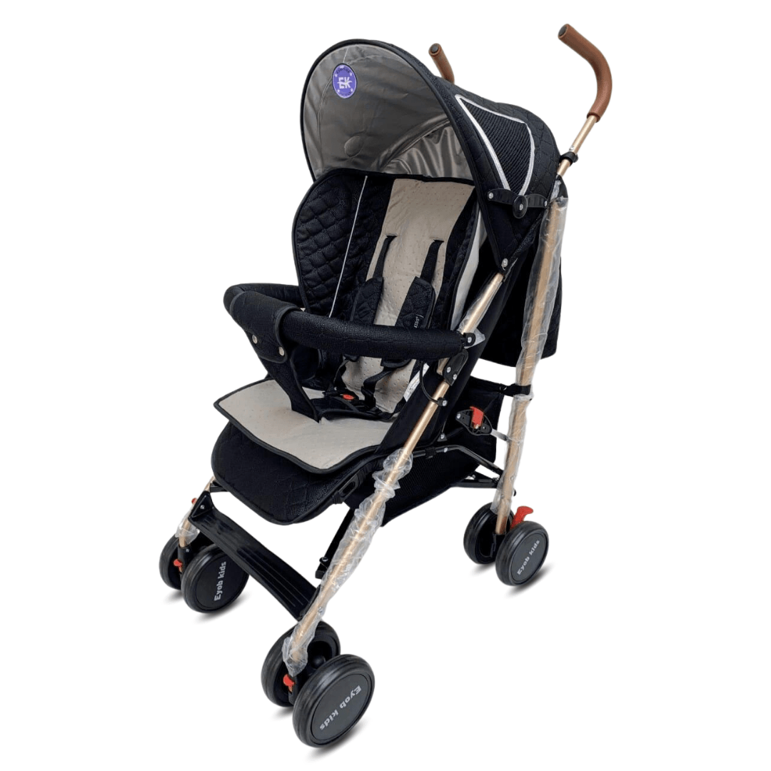 Coche bastón Eyob Kids Isabel exclusivo, asiento reclinable, 25 kg, negro