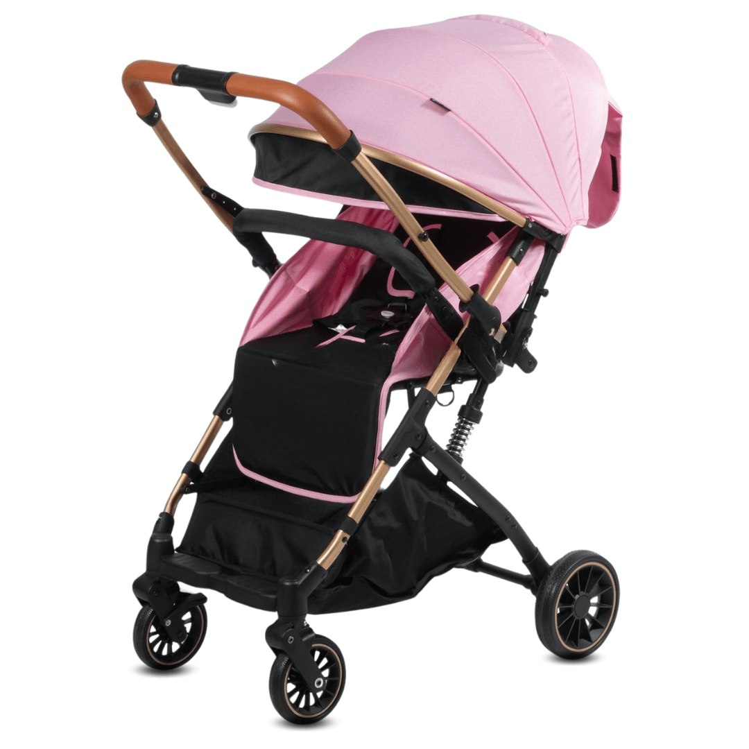 Coche maleta Baby Evo, reposapiés regulable, amplia canastilla, 25 kg, rosa