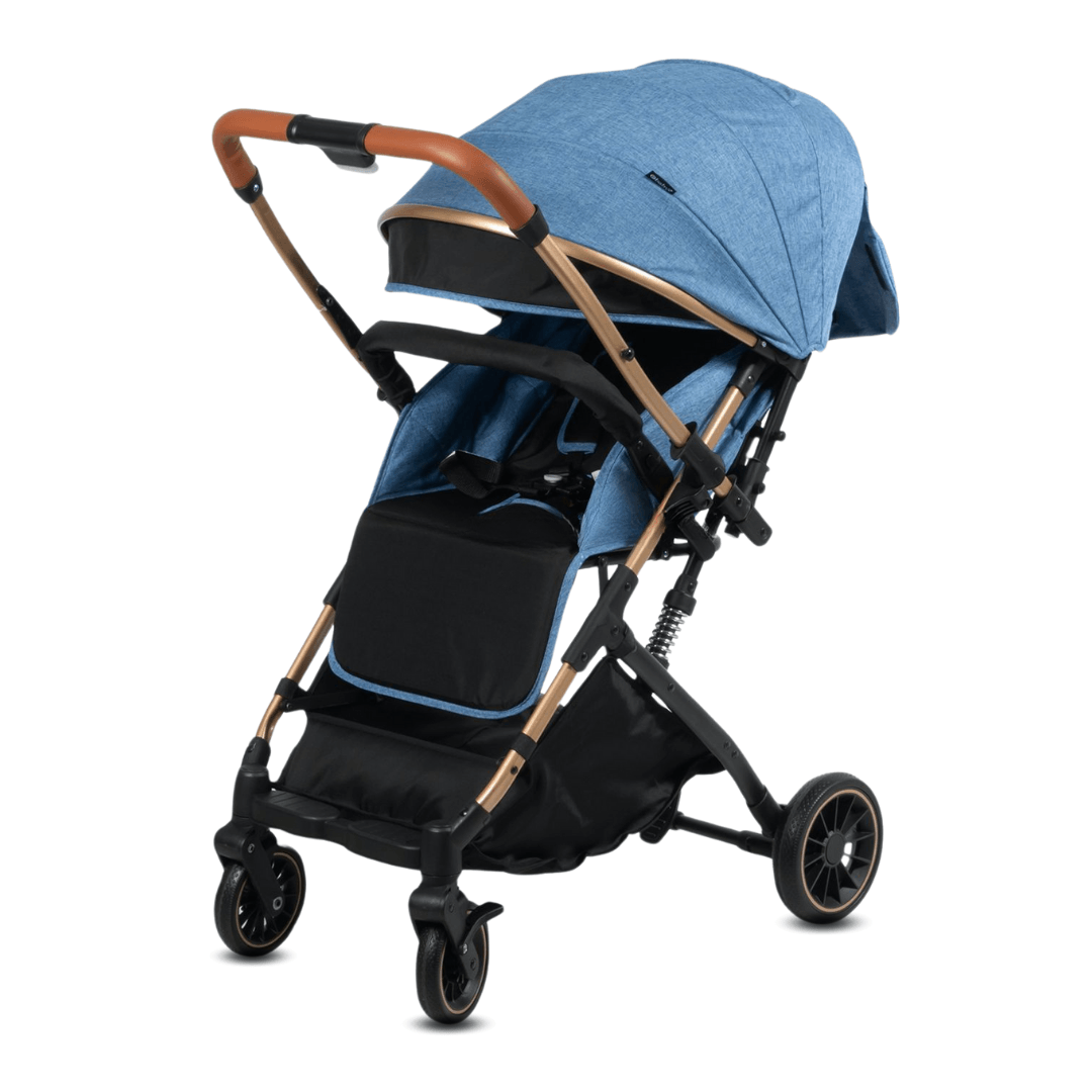 Coche maleta Baby Evo máx. 25 kg, mango reversible, frenos unificados, azul