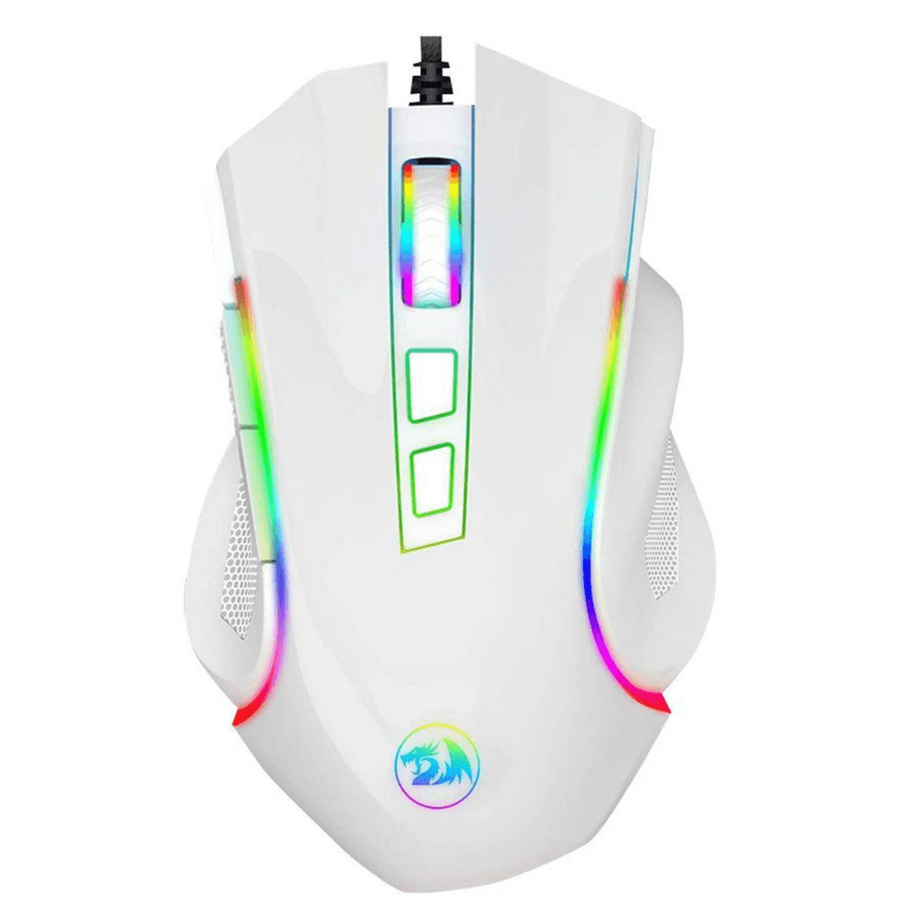 Mouse Redragon Gamer Griffin M607W-RGB 7200 DPI, alámbrico, USB, 7 botones, blanco