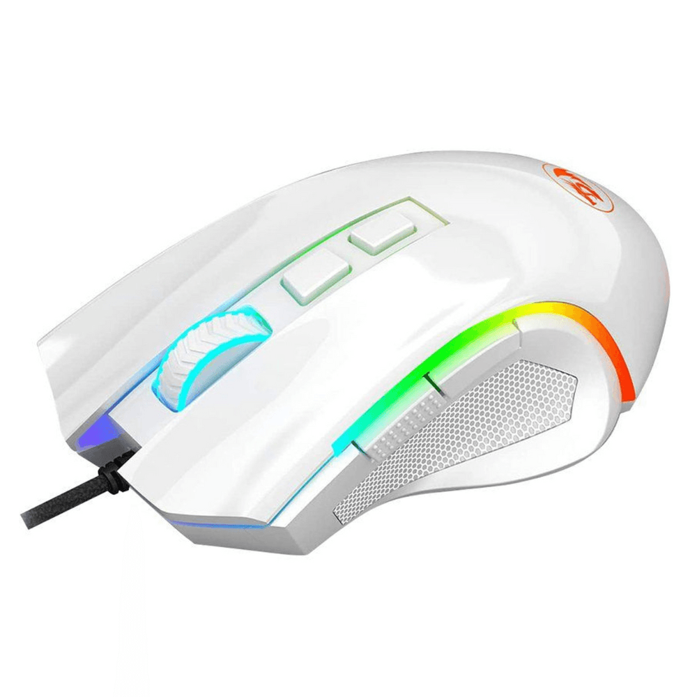 Imagen 2 del producto Mouse Redragon Gamer Griffin M607W-RGB 7200 DPI, alámbrico, USB, 7 botones, blanco