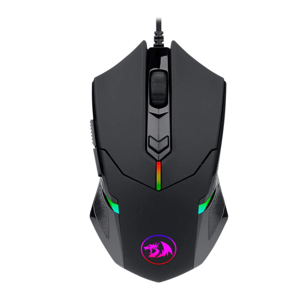 Mouse Gamer Redragon M601-RGB Centrophorus, iluminación RGB, alámbrico, USB, 7200 DPI, 6 botones, negro