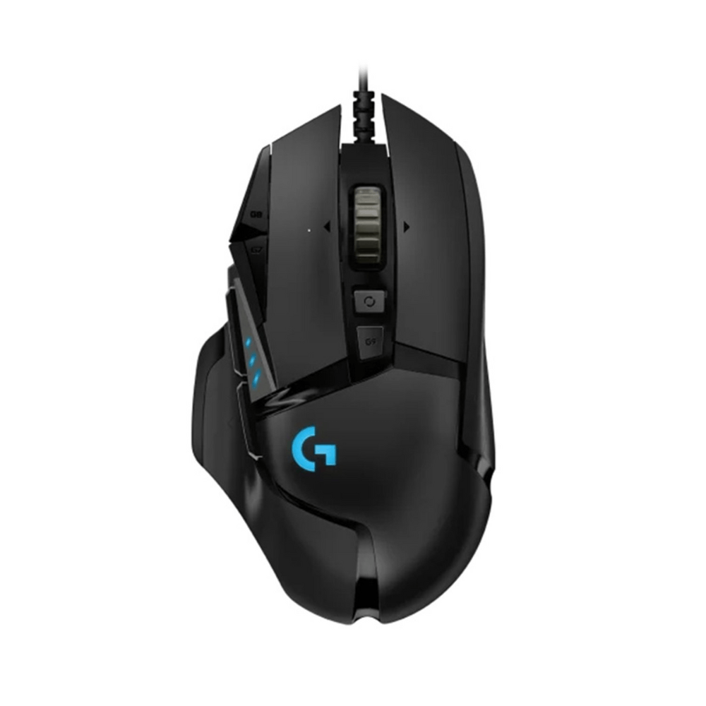 Mouse gamer Logitech G502 Hero alámbrico, conexión USB, 25600 DPI, 11 botones, iluminación RGB, negro