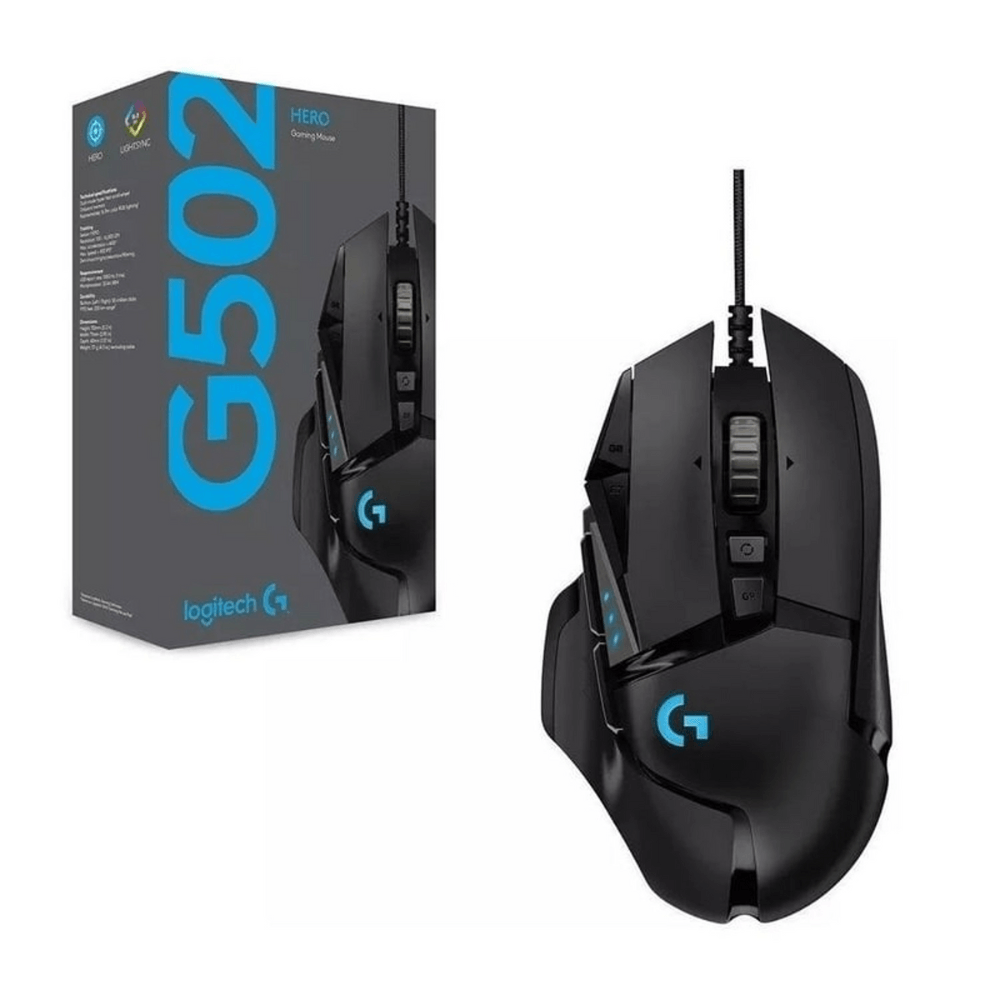 Imagen 2 del producto Mouse gamer Logitech G502 Hero alámbrico, conexión USB, 25600 DPI, 11 botones, iluminación RGB, negro