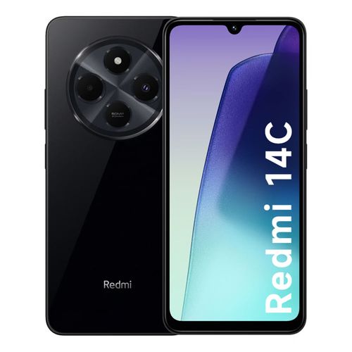 Celular Xiaomi Redmi 14C 4G 256GB, 4GB RAM, cámara principal 50MP, frontal 13MP, 6.88", negro