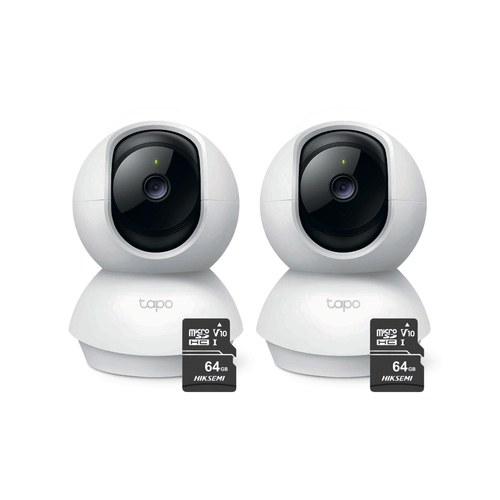 Kit de cámaras de seguridad Tapo 2 cámaras, C200, visión nocturna + Micro SD de 64GB, blanco