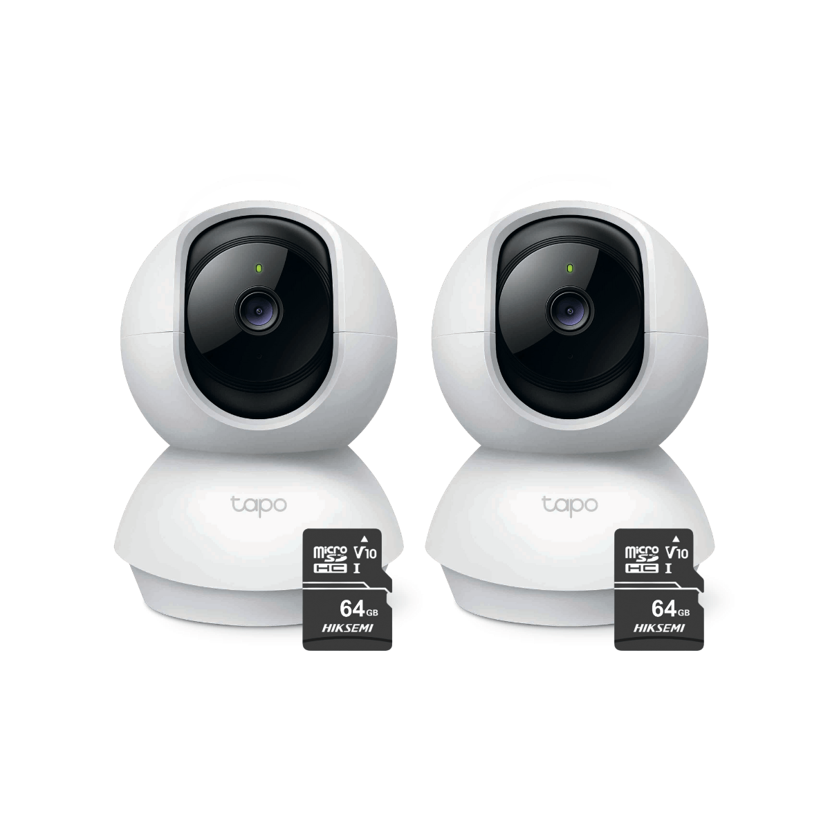 Kit de 2 cámaras de seguridad Tapo C200, visión nocturna + Micro SD 64GB, blanco