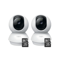 Kit de 2 cámaras de seguridad Tapo C200, H.264 + Micro SD 128GB, blanco