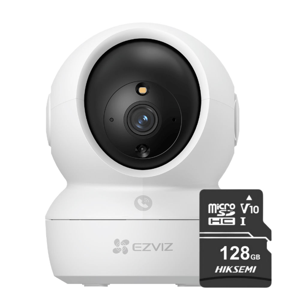 Cámara de seguridad Ezviz H6C PRO, 2K 3MP + Micro SD 128GB, blanco