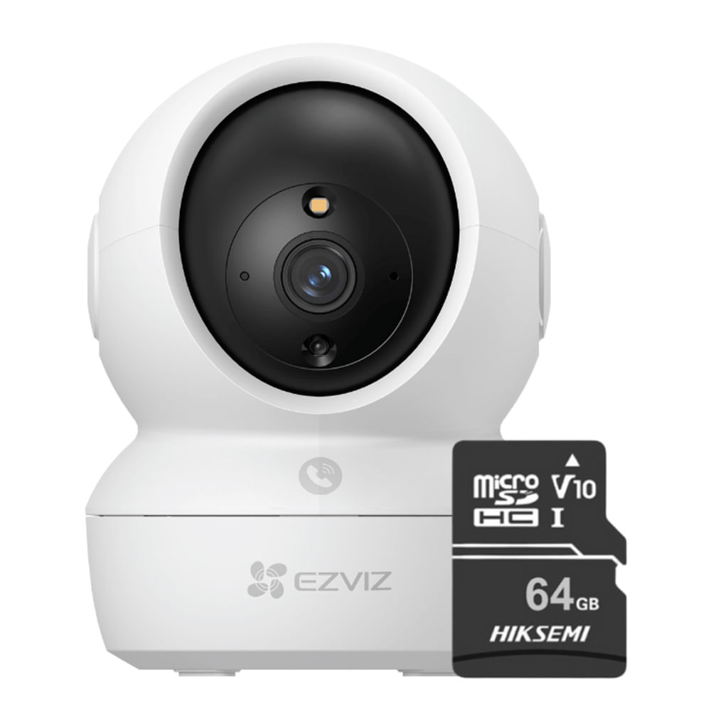 Cámara de seguridad Ezviz H6C PRO, 2K 3MP + Micro SD 64GB, blanco
